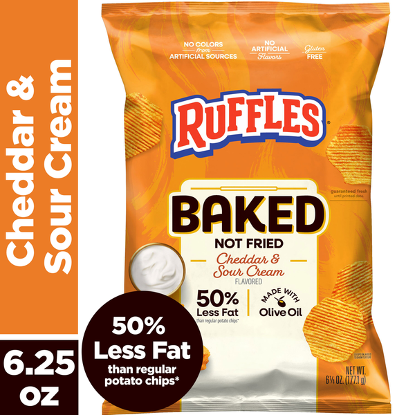Ruffles Baked Potato Crisps, Cheddar &amp; Sour Cream Flavored  DestGlow