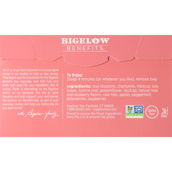Bigelow Benefits Stress Free Rose &amp; Mint Herbal Tea