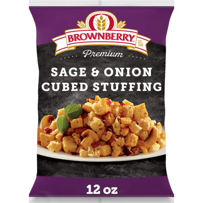 Brownberry Premium, Sage &amp; Onion, Cubed Bread Stuffing, Turkey Stuffing Mix, 12 oz