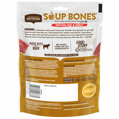 Rachael Ray Nutrish Soup Bones Tasty Long-Lasting Chews for Dogs With Real Beef &amp; Barley