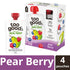 Too Good & Co. Pear Berry Yogurt-Cultured Ultra-Filtered Milk Pouches, Portable Kids Snacks Made with Real Fruit, 3.5 oz, 4 Count  DestGlow