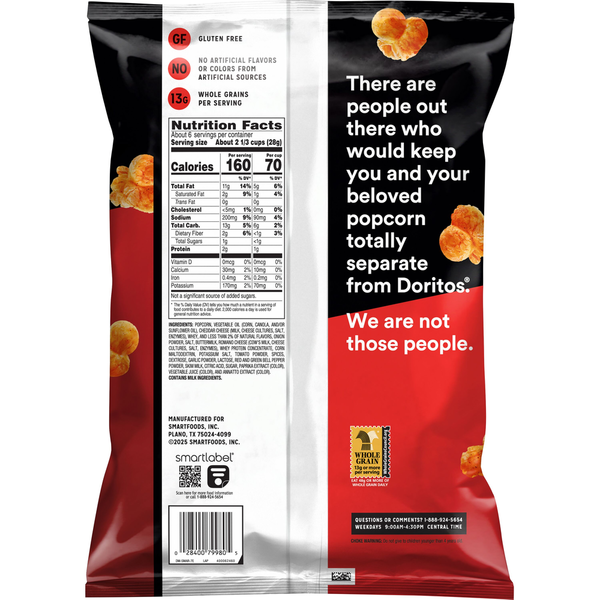 Smartfood Popcorn Doritos Nacho Cheese  DestGlow
