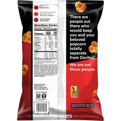 Smartfood Popcorn Doritos Nacho Cheese