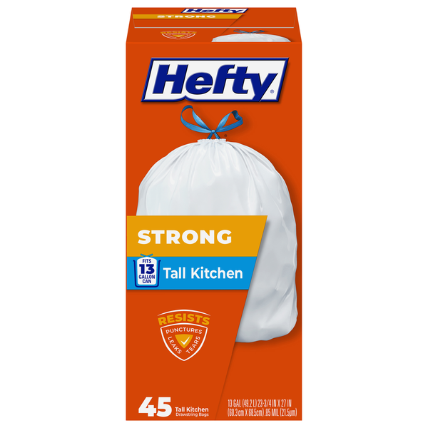 Hefty 13 Gallon Tall Kitchen Drawstring Bags  DestGlow