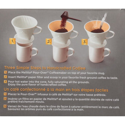 Melitta Pour Over Cup Porcelain Coffee Brewing Cone