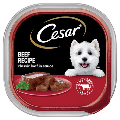 Cesar Loaf in Sauce Adult Wet Dog Food Beef Recipe, 3.5 oz. Tray  DestGlow