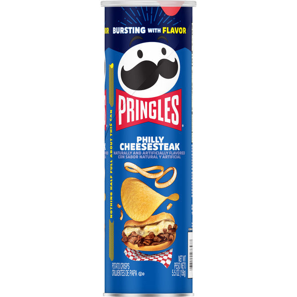 Pringles Philly Cheesesteak Potato Crisps Chips, Lunch Snacks, 5.5 oz  DestGlow