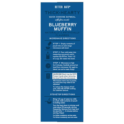 Better Oats Thick &amp; Hearty Blueberry Muffin Instant Oatmeal with Flax Seeds