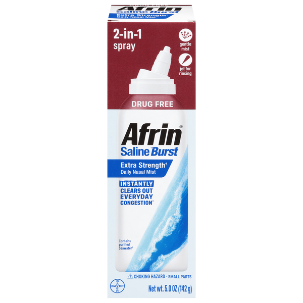 Afrin Drug Free Saline Burst Extra Strength Daily Nasal Mist  DestGlow