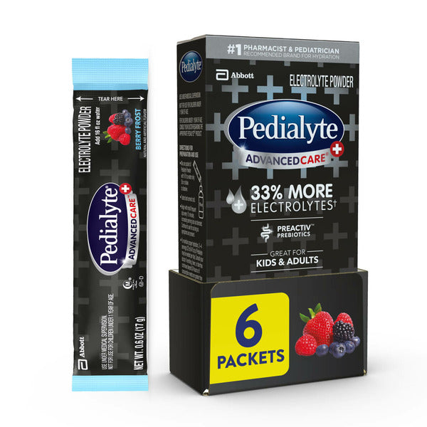 Pedialyte Advanced Care Plus Electrolyte Powder Berry Frost Powder Packets  DestGlow