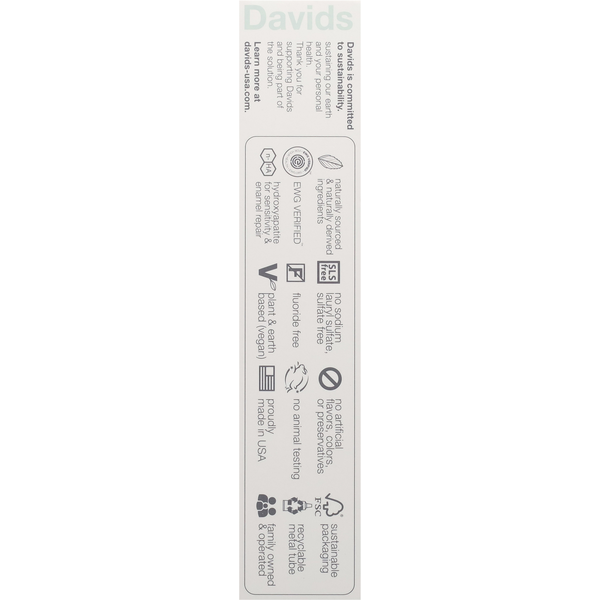 DAVID Sensitive + Whitening Natural Peppermint Toothpaste  DestGlow