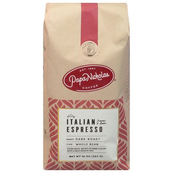 PapaNicholas Coffee Coffee, Whole Bean, Dark Roast, Italian Espresso  DestGlow