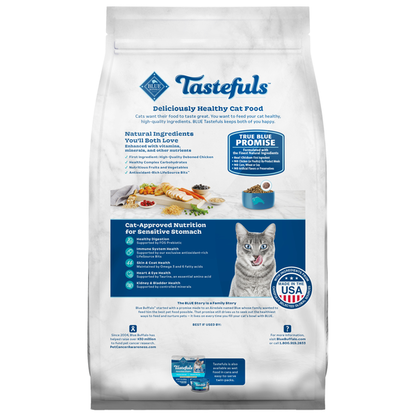 Blue Buffalo Tastefuls Sensitive Stomach Natural Adult Dry Cat Food, Chicken  DestGlow