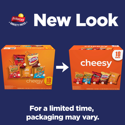 Frito Lay Snacks Cheesy Mix Variety 17 5/8 Oz 18 Count