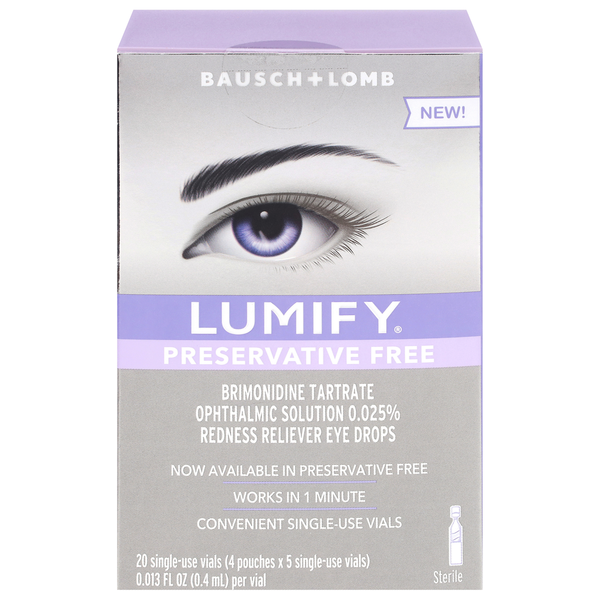 Bausch &amp; Lomb Preservative Free Redness Reliever Eye Drops  DestGlow