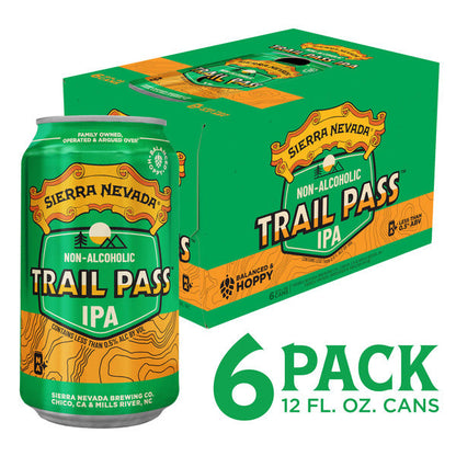 Sierra Nevada Trail Pass Non-Alcoholic IPA Craft Beer 6 Pack 12oz Cans
