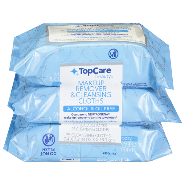 TopCare Makeup Remover &amp; Cleansing Cloths, Alcohol &amp; Oil Free