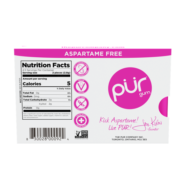 PÜR Pomegranate Mint Flavored Gum, Aspartame Free, 100% Xylitol  DestGlow