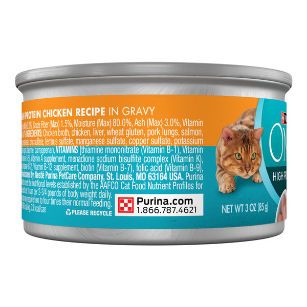 Purina ONE Natural High Protein Cat Food, Chicken Recipe in Wet Cat Food Gravy