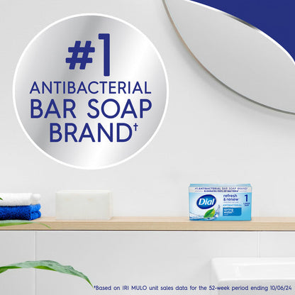 Dial Antibacterial Bar Soap, Refresh &amp; Renew, Spring Water, 4 oz, 1 Bars