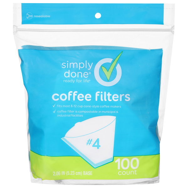 Simply Done 8-12 Cup Cone Style Coffee Filters 