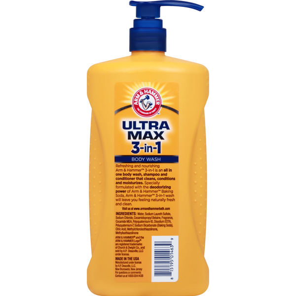 Arm &amp; Hammer Body Wash/Shampoo/Conditioner, 3-in-1, Fresh Scent