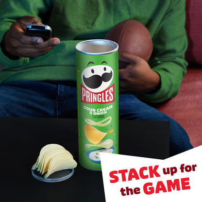 Pringles Sour Cream and Onion Potato Crisps Chips, Lunch Snacks, 5.5 oz