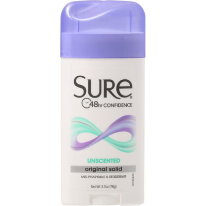 Sure Anti-Perspirant &amp; Deodorant, Unscented, Original Solid