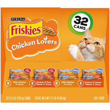 Purina Friskies Gravy Wet Cat Food , Chicken Lovers Prime Filets &amp; Shreds