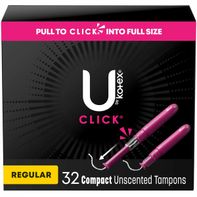 U by Kotex Click Compact Unscented Tampons, Regula...
️  DestGlow