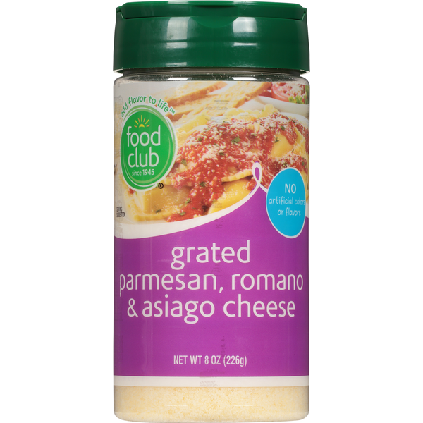 Food Club Cheese, Parmesan, Romano &amp; Asiago, Grated  DestGlow