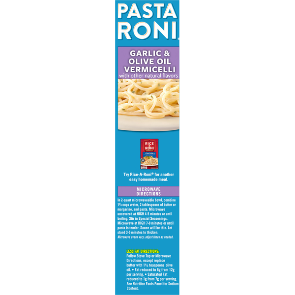 Pasta Roni Vermicelli, Garlic &amp; Olive Oil  DestGlow