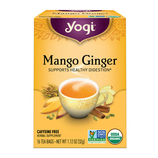 Yogi Tea Herbal Tea, Mango Ginger, Supports Digestion, Caffeine Free  DestGlow