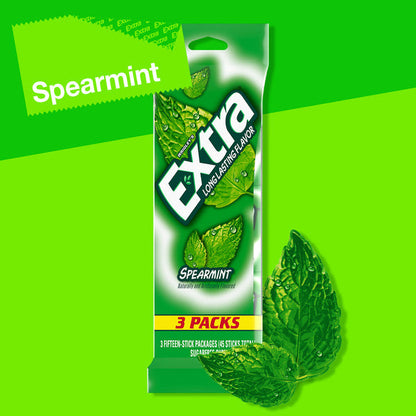 Extra Spearmint Sugar Free Chewing Gum Spring Break Travel Accessories
