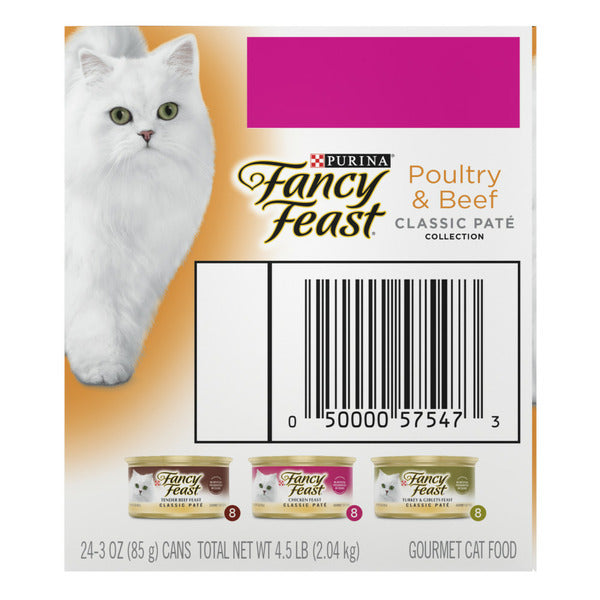 Purina Fancy Feast Poultry and Beef Feast Classic Pate Collection Grain Free Wet Cat Food
