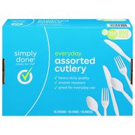 Simply Done Plastic Cutlery - Fork, Knives &amp; Spoon...
️  DestGlow