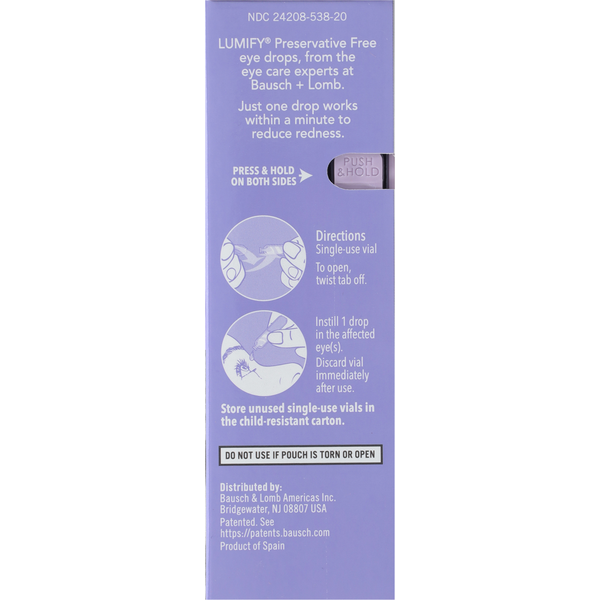 Bausch &amp; Lomb Preservative Free Redness Reliever Eye Drops  DestGlow