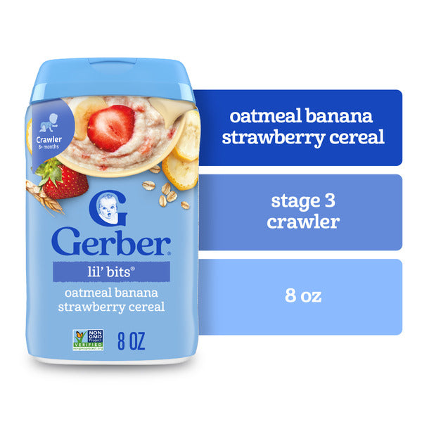 Gerber Stage 3 Baby Food Oatmeal Banana Strawberry Cereal Baby Oatmeal Cereal