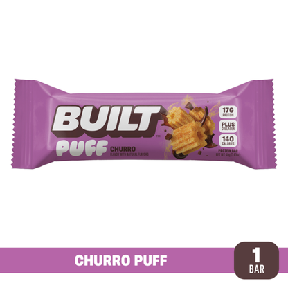 BUILT Collagen Protein Bar, Cinnamon Churro Puffs