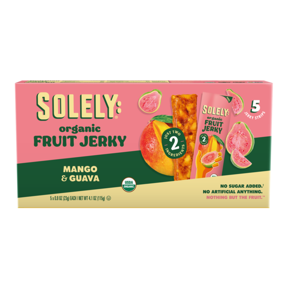 Solely: Fruit Jerky, Organic, Mango &amp; Guava, Multipack  DestGlow
