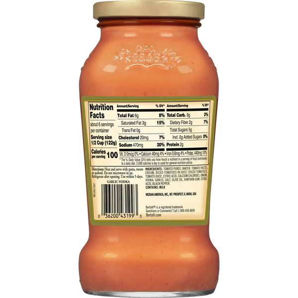 Bertolli Garlic Vodka Sauce  DestGlow