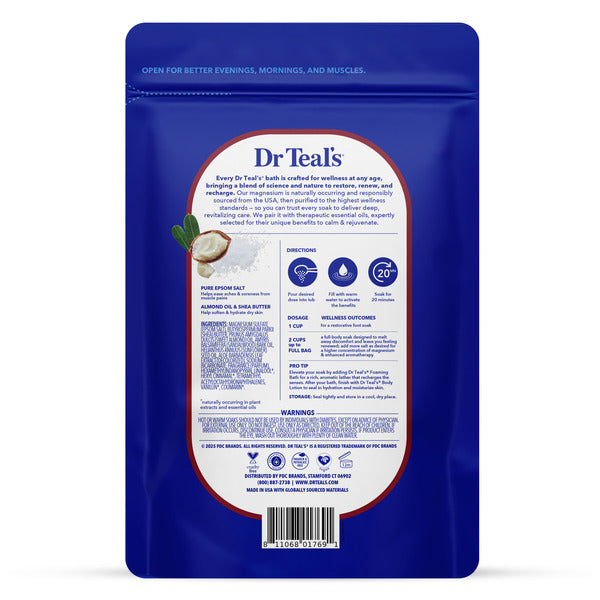 Dr Teal’s Pure Epsom Salt Soak, with Shea Butter &amp; Almond Oil  DestGlow