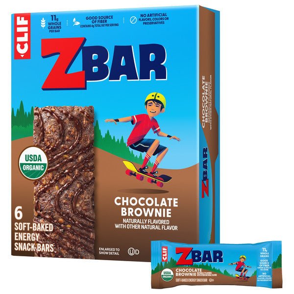ZBAR Chocolate Brownie, Soft-Baked Energy Snack Bars, Organic Granola Bars 7.62 oz  DestGlow