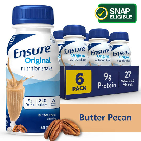 Ensure Original Nutrition Shake Butter Pecan Ready-to-Drink Bottles  DestGlow