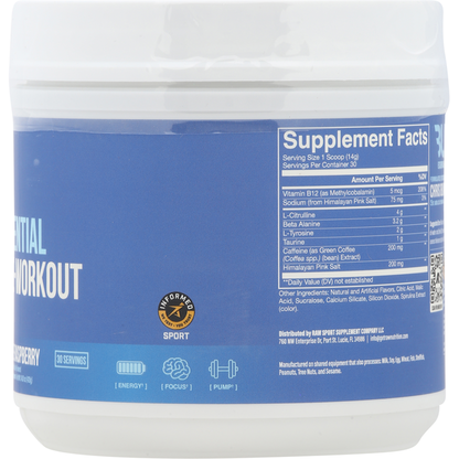 RAW Essential Blue Raspberry Pre-Workout