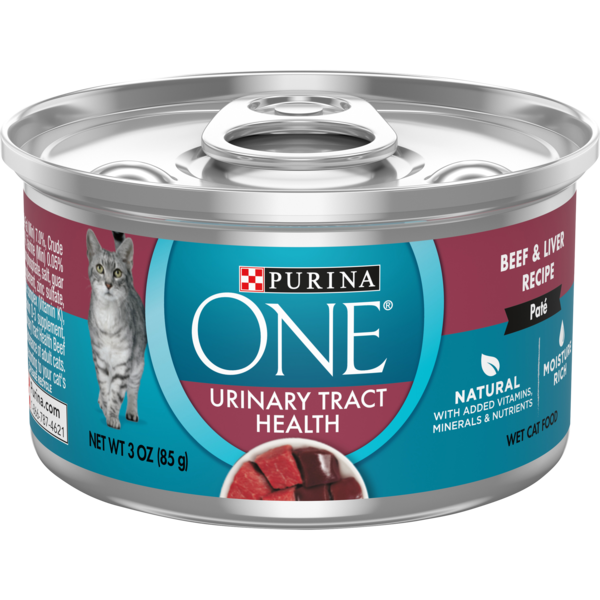 Purina ONE Urinary Tract Health, Natural Pate Wet Cat Food, Urinary Tract Health Beef &amp; Liver Recipe  DestGlow