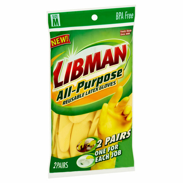 Libman All-purpose Size M Reusable Latex Gloves  DestGlow