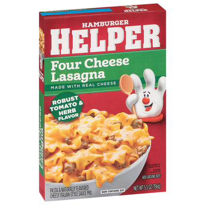 Hamburger Helper Four Cheese Lasagna, Robust Tomato &amp; Herb Flavor