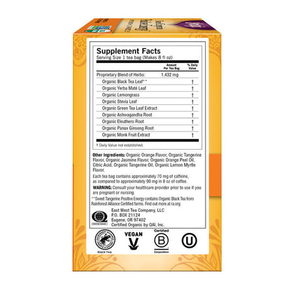Yogi Tea Black Tea, Sweet Tangerine Positive Energy Tea, Contains Caffeine