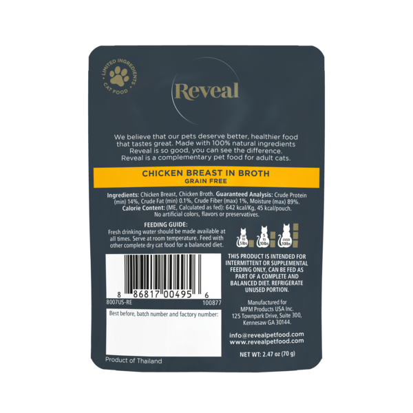 Reveal Natural Wet Cat Food, Chicken Breast in Broth  DestGlow